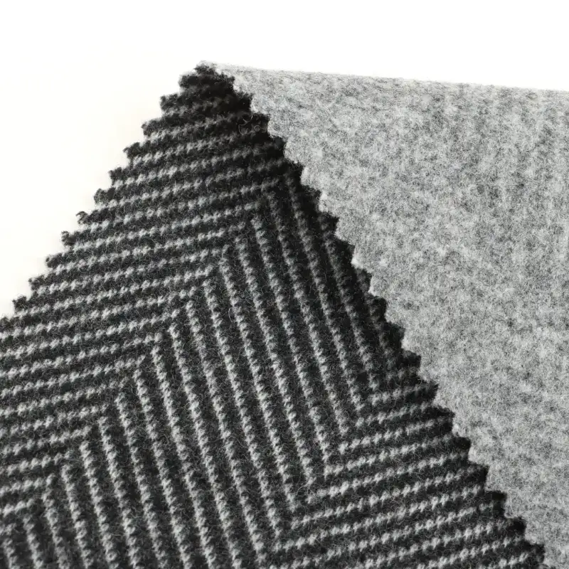 China Fabric for Jackets,Skirt,Overcoat,Suit Woolen Herringbone Woolen Polyester Wool grey-white color buy from China wholesaler bulk order at wholesale price free worldwide shipping Alibaba