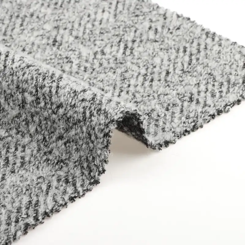 China Fabric for Jackets,Blazer,Hoodie,Overcoat Woolen Herringbone Woolen Wool Polyester Cotton grey-white color buy from China wholesaler bulk order at wholesale price free worldwide shipping Alibaba