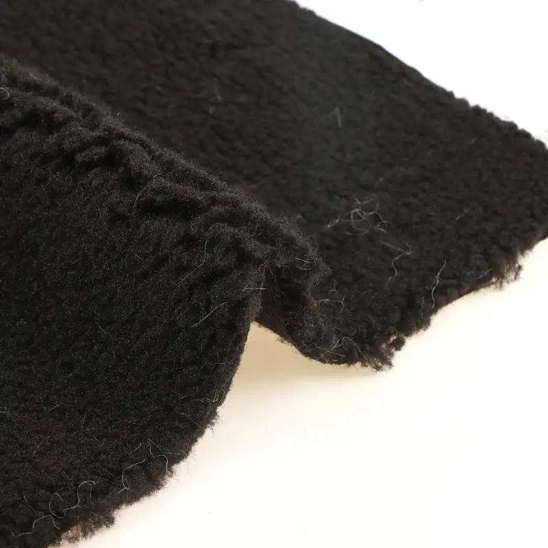 China Fabric for Jackets,Hoodie,Sweatshirt Sherpa Knit Fabric Polyester BLACK color buy from China wholesaler bulk order at wholesale price free worldwide shipping Alibaba