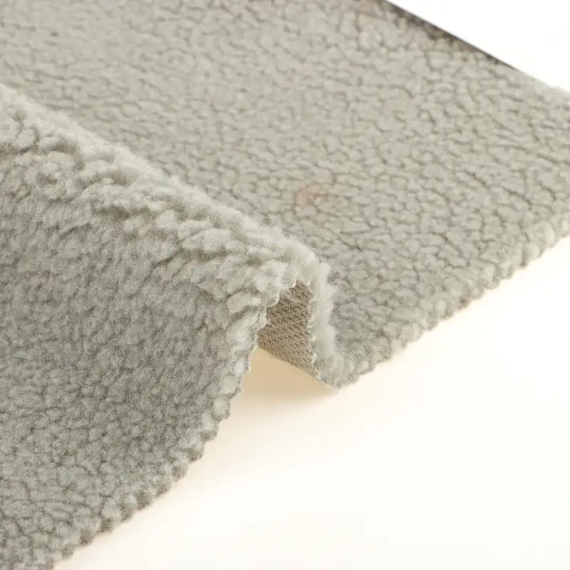 China Fabric for Jackets,Overcoat Sherpa Knit Fabric Polyester grey color buy from China wholesaler bulk order at wholesale price free worldwide shipping Alibaba