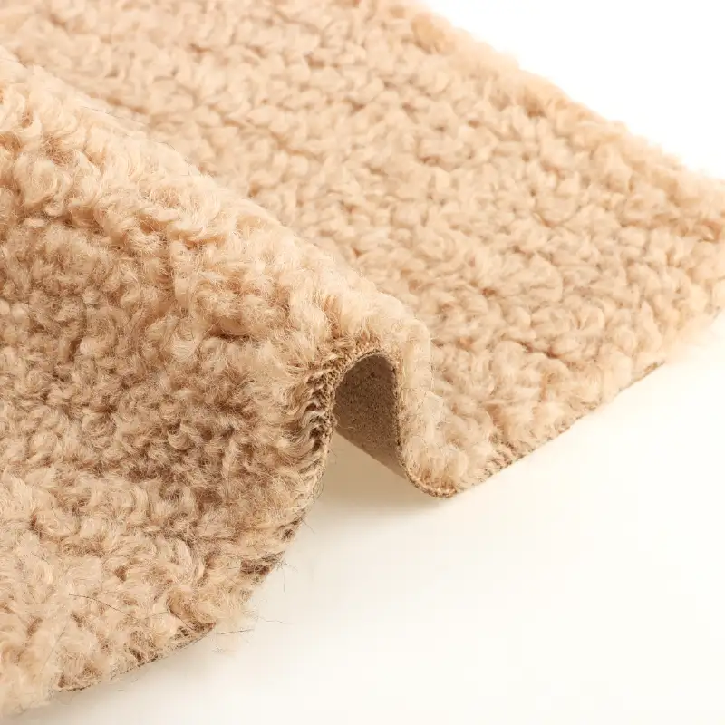 China Fabric for Padded Jacket,Overcoat Teddy Knit Fabric Polyester Brown color buy from China wholesaler bulk order at wholesale price free worldwide shipping Alibaba