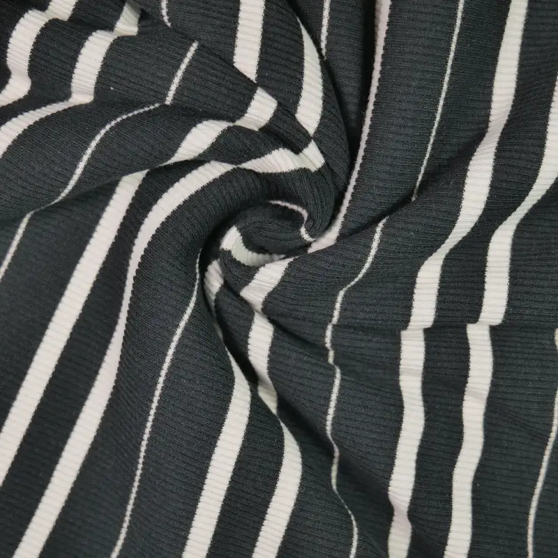 China Fabric for T-Shirt,Ruffle Shirt Dress,Strap Midi Dress,Tank Midi Dress Rib Knit Fabric Rayon Elastane black color buy from China wholesaler bulk order at wholesale price free worldwide shipping Alibaba