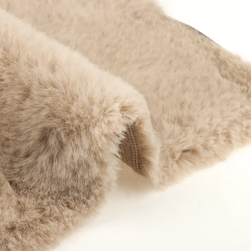 China Fabric for Jackets,Overcoat Fake Fur Knit Fabric Polyester Camel color buy from China wholesaler bulk order at wholesale price free worldwide shipping Alibaba