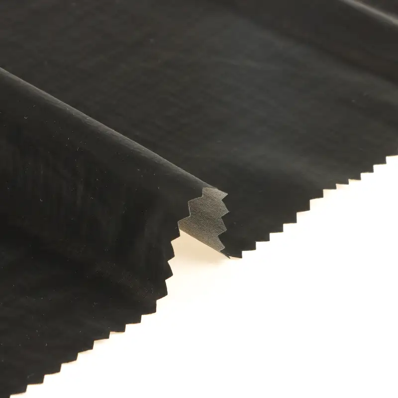 China Fabric for Jackets,Trench Coat,Over Shirt,Zip-Through Hooded Raincoat,Light Jacket,Hooded Short Jacket,Collar Short Jacket Nylon Taffeta Synthetic Woven Fabric Nylon Black color buy from China wholesaler bulk order at wholesale price free worldwide shipping Alibaba