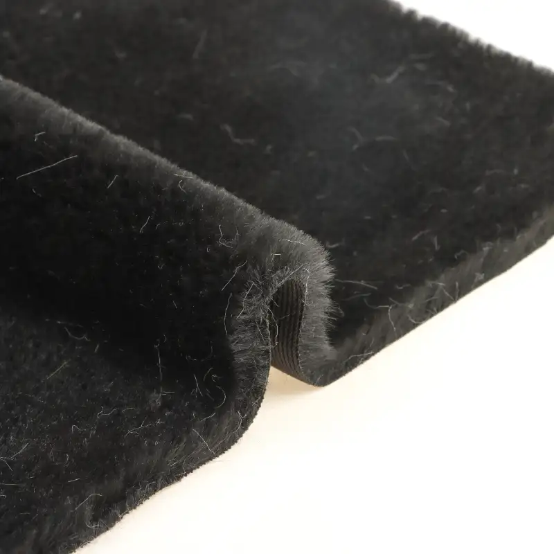 China Fabric for Padded Jacket,Overcoat Fake Fur Knit Fabric Polyester black color buy from China wholesaler bulk order at wholesale price free worldwide shipping Alibaba