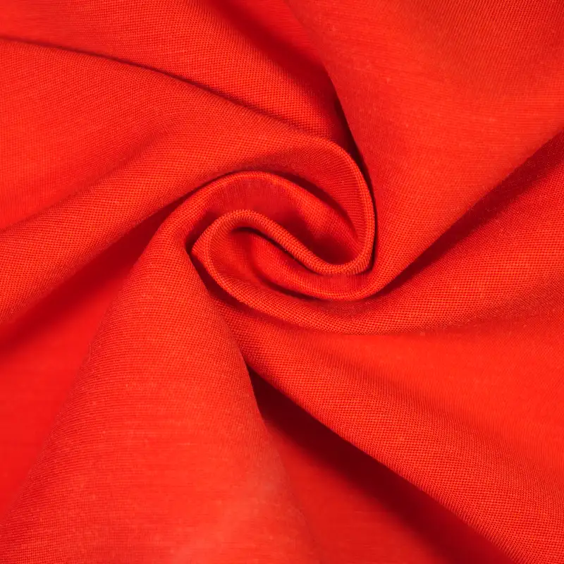 China Fabric for Pants,Jackets,Trench Coat TC Poplin Woven Blended Fabric Polyester Bamboo Flax Tencel Cotton Tomato Red color buy from China wholesaler bulk order at wholesale price free worldwide shipping Alibaba