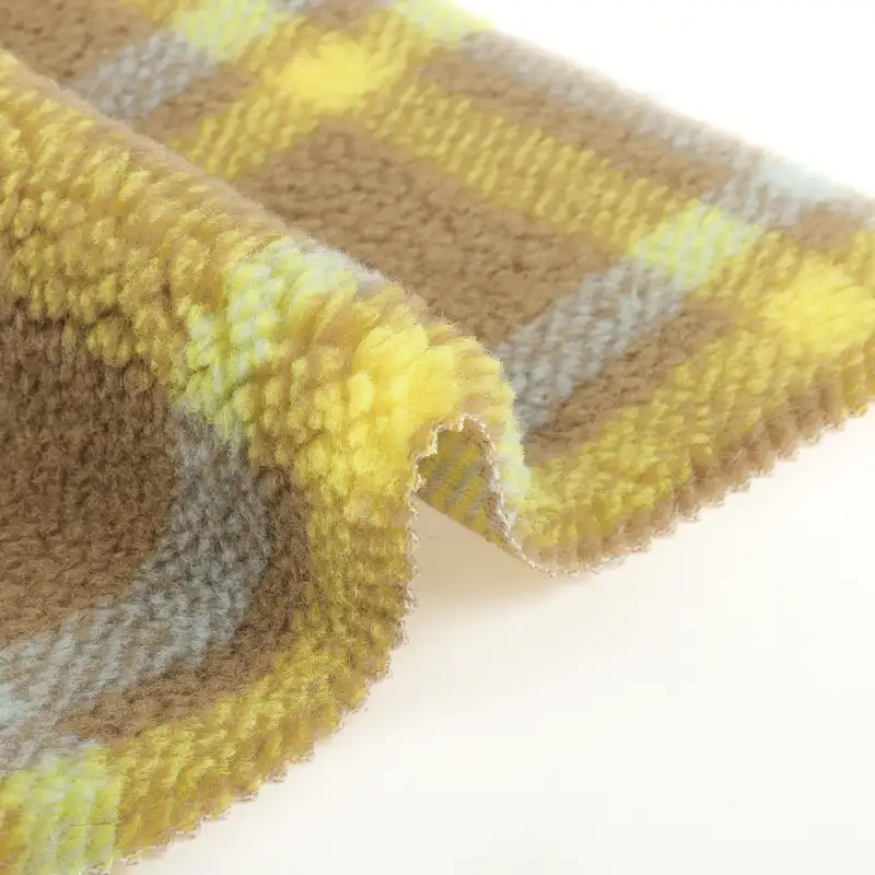 China Fabric for Pants,Jackets,Hoodie,Overcoat,Fringe Jacket Sherpa Knit Fabric Polyester check color buy from China wholesaler bulk order at wholesale price free worldwide shipping Alibaba