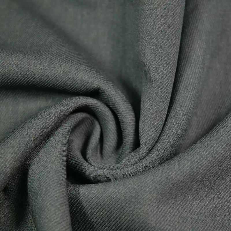 China Fabric for Shirt,Pants,Jackets,Pocket Sleeveless Wrap Dress Polyester/Rayon Twill Woven Blended Fabric Polyester Elastane dark green color buy from China wholesaler bulk order at wholesale price free worldwide shipping Alibaba