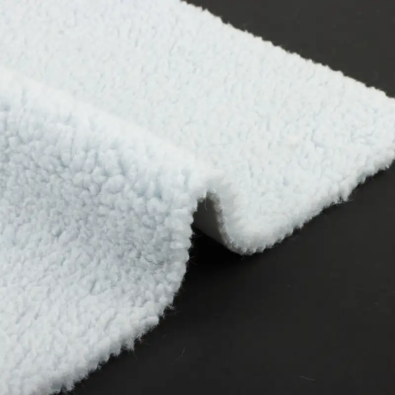 China Fabric for Jackets,Hoodie,Overcoat Sherpa Knit Fabric Polyester blue color buy from China wholesaler bulk order at wholesale price free worldwide shipping Alibaba