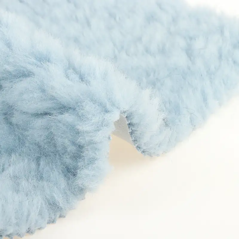 China Fabric for Jackets,Overcoat,Hoodie  (Sweater) Sherpa Knit Fabric Polyester blue color buy from China wholesaler bulk order at wholesale price free worldwide shipping Alibaba