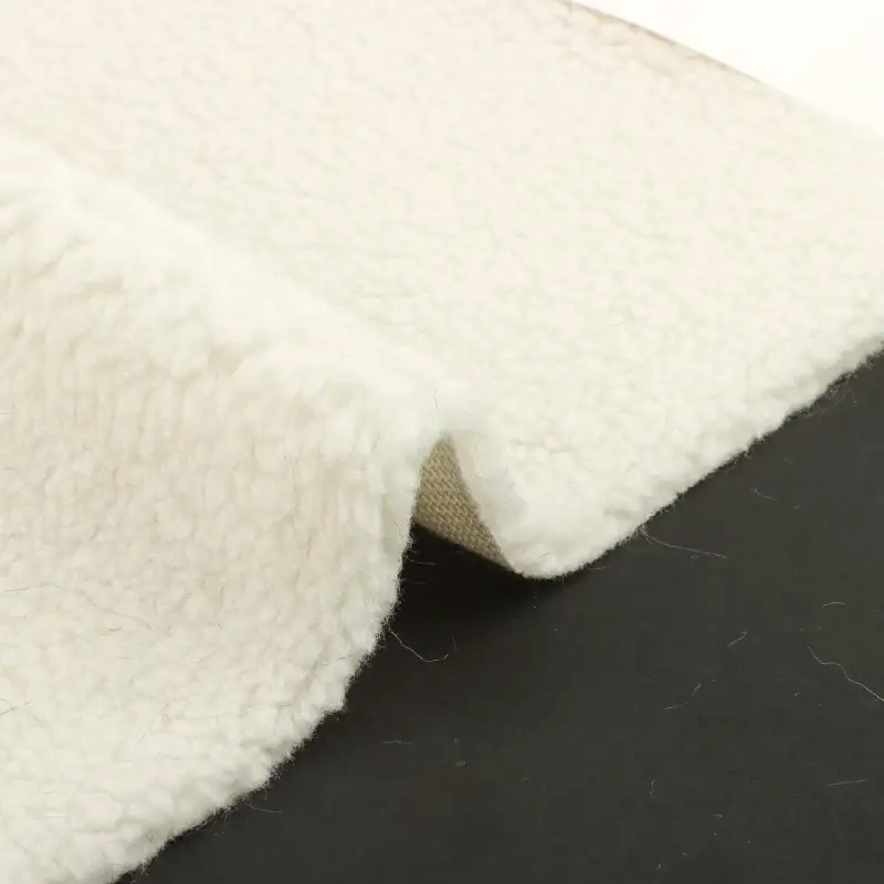 China Fabric for Jackets,Hoodie,Overcoat Sherpa Knit Fabric Polyester cream color buy from China wholesaler bulk order at wholesale price free worldwide shipping Alibaba