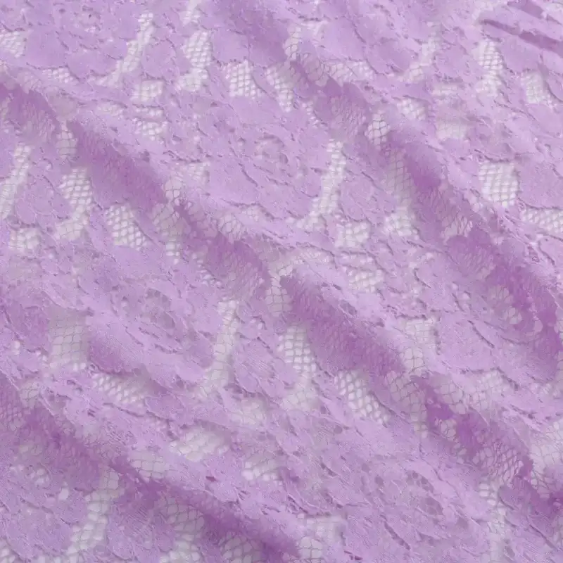 China Fabric for Blouse,Lingerie Lace Knit Fabric Polyester Spandex Light Purple color buy from China wholesaler bulk order at wholesale price free worldwide shipping Alibaba
