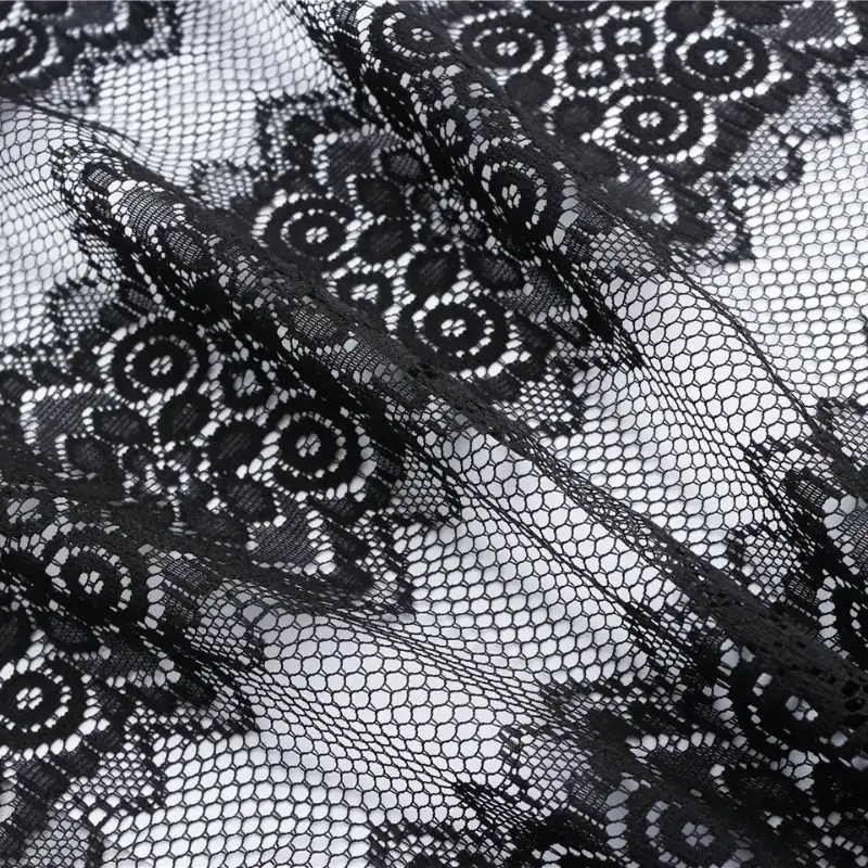 China Fabric for Skirt Lace Knit Fabric Polyester black color buy from China wholesaler bulk order at wholesale price free worldwide shipping Alibaba