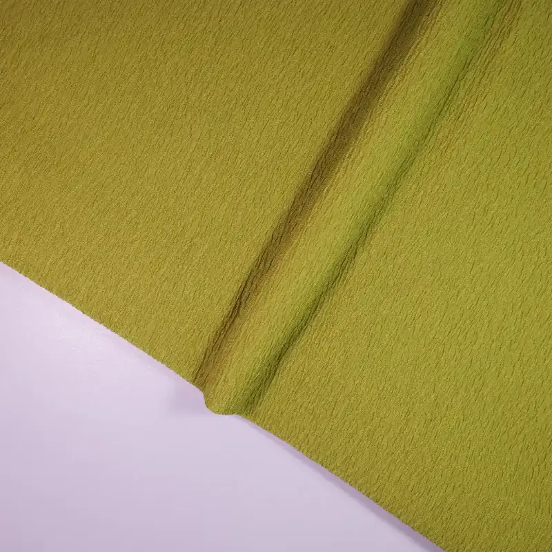 China Fabric for Pants,Over Shirt Crepe Knit Fabric Polyester Spandex Green color buy from China wholesaler bulk order at wholesale price free worldwide shipping Alibaba
