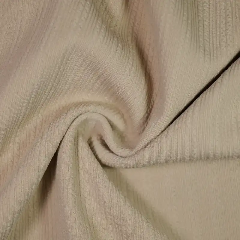 China Fabric for Pants,Ruffle Shirt Dress,Strap Midi Dress,Tier Midi Shirt Dress Jacquard Knit Fabric Polyester Spandex Khaki color buy from China wholesaler bulk order at wholesale price free worldwide shipping Alibaba