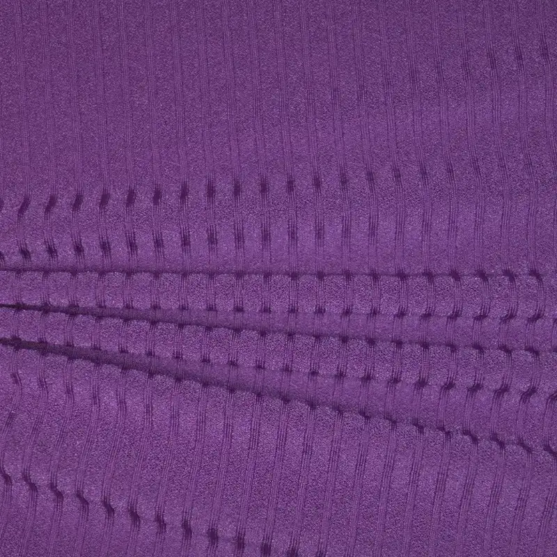 China Fabric for Shirt Rib Knit Fabric Polyester Spandex Purple color buy from China wholesaler bulk order at wholesale price free worldwide shipping Alibaba