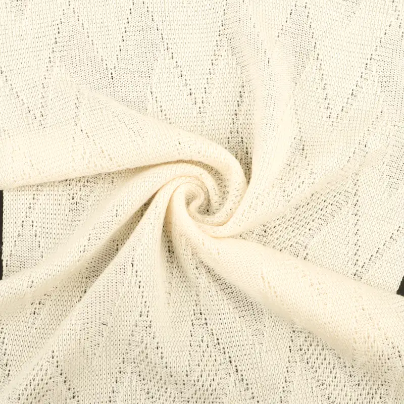 China Fabric for T-Shirt Jacquard Knit Fabric Polyester Rayon Spandex Cream color buy from China wholesaler bulk order at wholesale price free worldwide shipping Alibaba