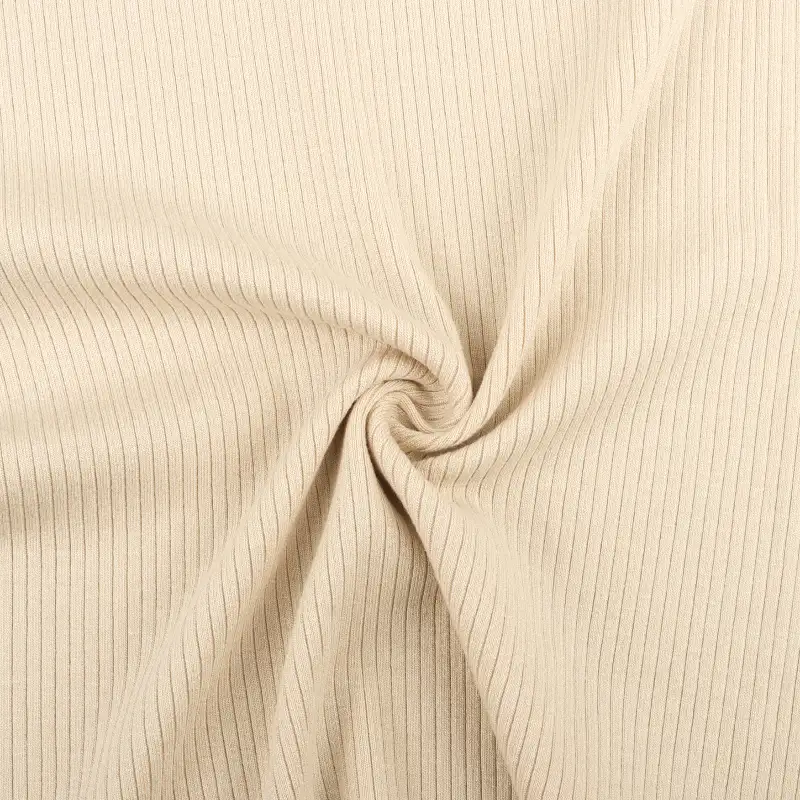 China Fabric for Men’s Vest (Sweater),Knitted Jacket (Sweater),T-shirt (Sweater),Hoodie  (Sweater),Dresses (Pullover) (Sweater) Rib Knit Fabric Rayon Spandex Beige color buy from China wholesaler bulk order at wholesale price free worldwide shipping Alibaba