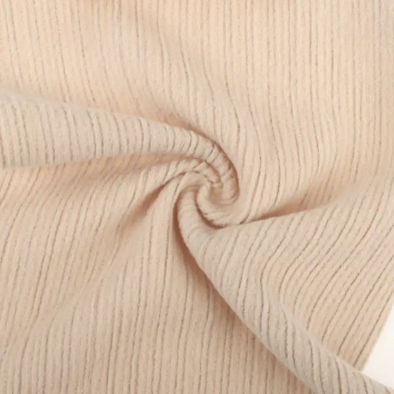 China Fabric for T-Shirt,Ladies Vest (Sweater),Hoodie  (Sweater),Dresses (Cardigan Open) (Sweater) Rib Knit Fabric Polyester Spandex Camel color buy from China wholesaler bulk order at wholesale price free worldwide shipping Alibaba