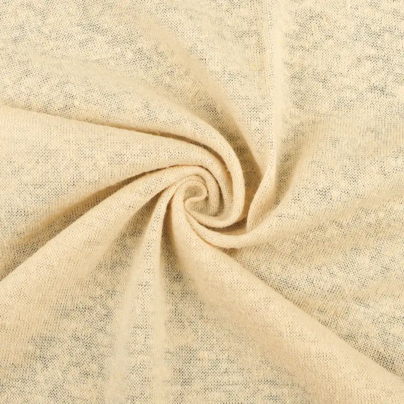 China Fabric for T-shirt (Sweater),Skirt (Sweater) Single Jersey Knit Fabric Linen Polyester Beige color buy from China wholesaler bulk order at wholesale price free worldwide shipping Alibaba