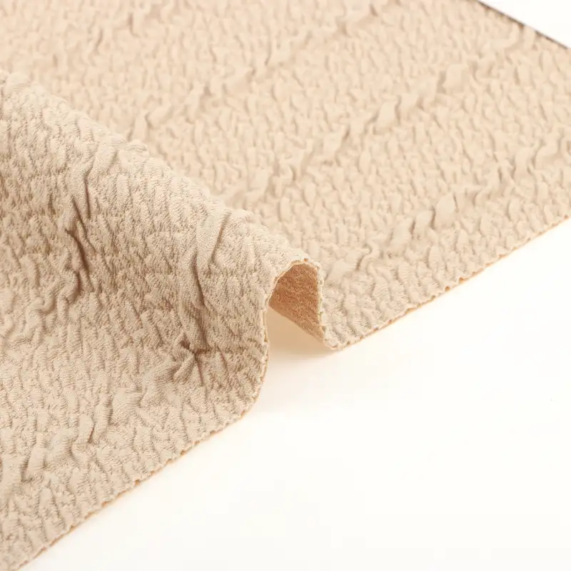 China Fabric for Pants,Skirt,Crop Top Pullover (Sweater),Dresses (Pullover) (Sweater) Jacquard Knit Fabric Polyester Spandex Khaki color buy from China wholesaler bulk order at wholesale price free worldwide shipping Alibaba