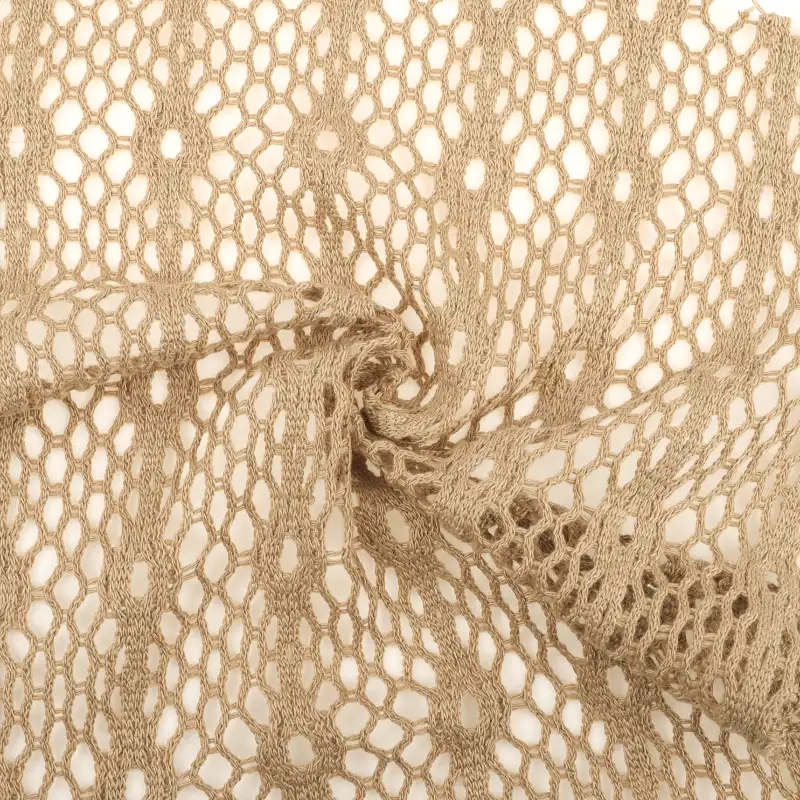 China Fabric for Skirt,Crop Top Pullover (Sweater),Dresses (Pullover) (Sweater) Mesh Knit Fabric Polyester Khaki color buy from China wholesaler bulk order at wholesale price free worldwide shipping Alibaba