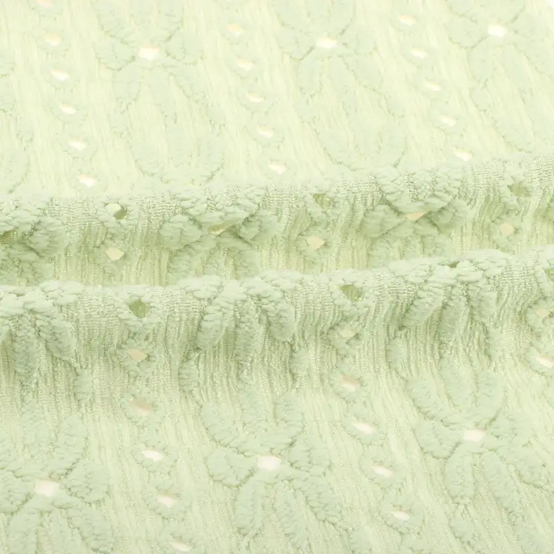 China Fabric for Skirt,Shirt Long Sleeve Zipper (Sweater),Crop Top Pullover (Sweater),Dresses (Pullover) (Sweater) Jacquard Knit Fabric Polyester Spandex green color buy from China wholesaler bulk order at wholesale price free worldwide shipping Alibaba