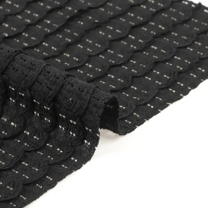 China Fabric for Skirt Jacquard Knit Fabric Polyester Spandex black color buy from China wholesaler bulk order at wholesale price free worldwide shipping Alibaba