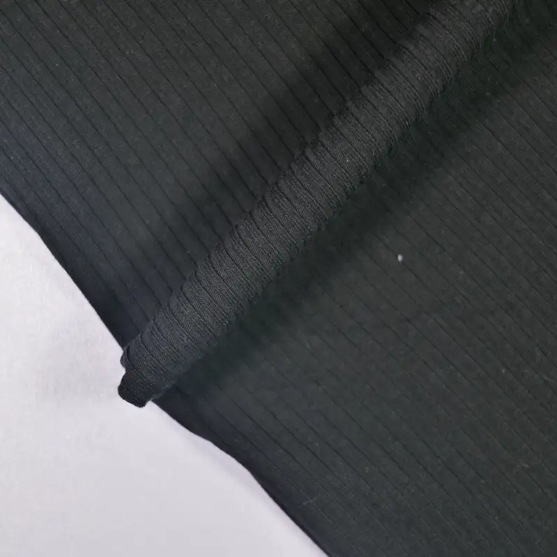 China Fabric for Hoodie,Long Sleeve Base Layer Top,Kids Rounded Cardigan (Sweater) Rib Knit Fabric Polyester Spandex black color buy from China wholesaler bulk order at wholesale price free worldwide shipping Alibaba