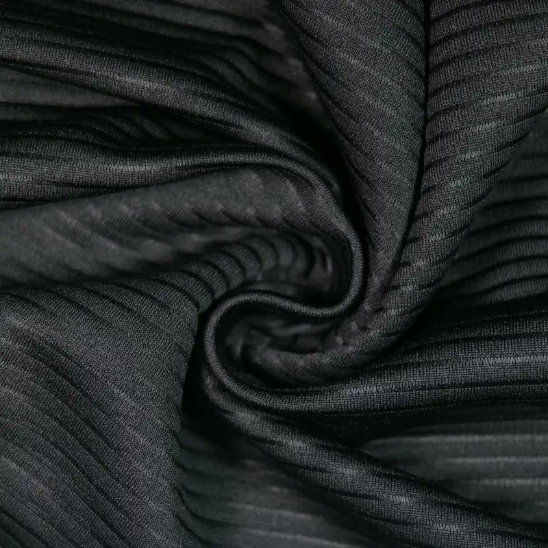 China Fabric for Jackets,Hoodie,Trench Coat Jacquard Knit Fabric Polyester Spandex black color buy from China wholesaler bulk order at wholesale price free worldwide shipping Alibaba