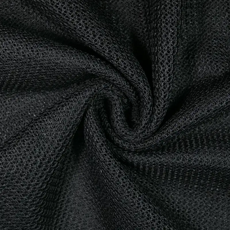 China Fabric for Shirt,T-Shirt,Shorts Mesh Knit Fabric Polyester black color buy from China wholesaler bulk order at wholesale price free worldwide shipping Alibaba