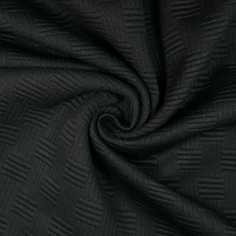 China Fabric for Jackets,Shorts,Hoodie Jacquard Knit Fabric Polyester Spandex black color buy from China wholesaler bulk order at wholesale price free worldwide shipping Alibaba