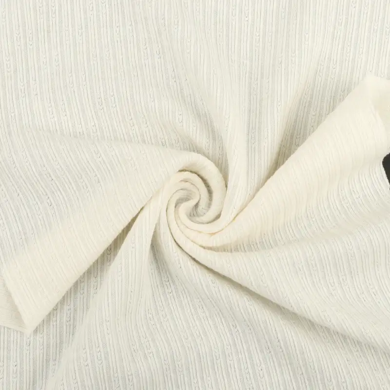 China Fabric for T-Shirt,Skirt,Crop Top Pullover (Sweater) Jacquard Knit Fabric Polyester Cotton Spandex white color buy from China wholesaler bulk order at wholesale price free worldwide shipping Alibaba