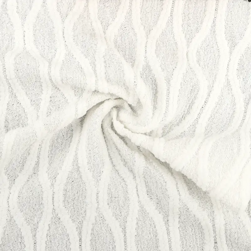 China Fabric for T-Shirt,Blouse,Crop Top,Skirt,Bubble-Sleeve Crop Top Jacquard Knit Fabric Polyester Spandex cream color buy from China wholesaler bulk order at wholesale price free worldwide shipping Alibaba