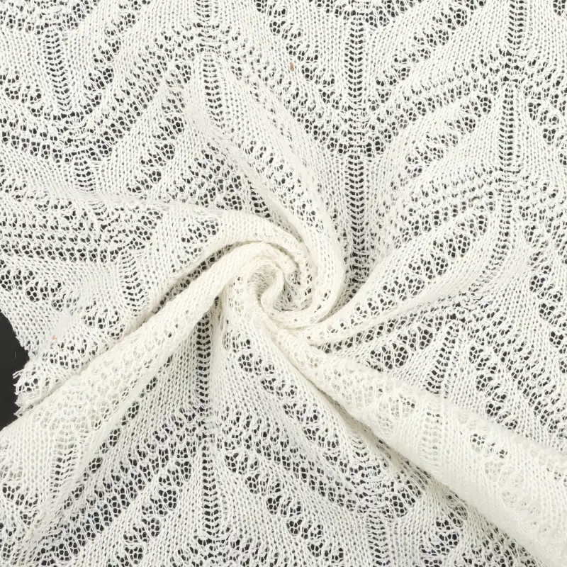 China Fabric for Skirt,Crop Top Pullover (Sweater),Ruched Cuffs Big Collar Top Jacquard Knit Fabric Polyester Spandex cream color buy from China wholesaler bulk order at wholesale price free worldwide shipping Alibaba