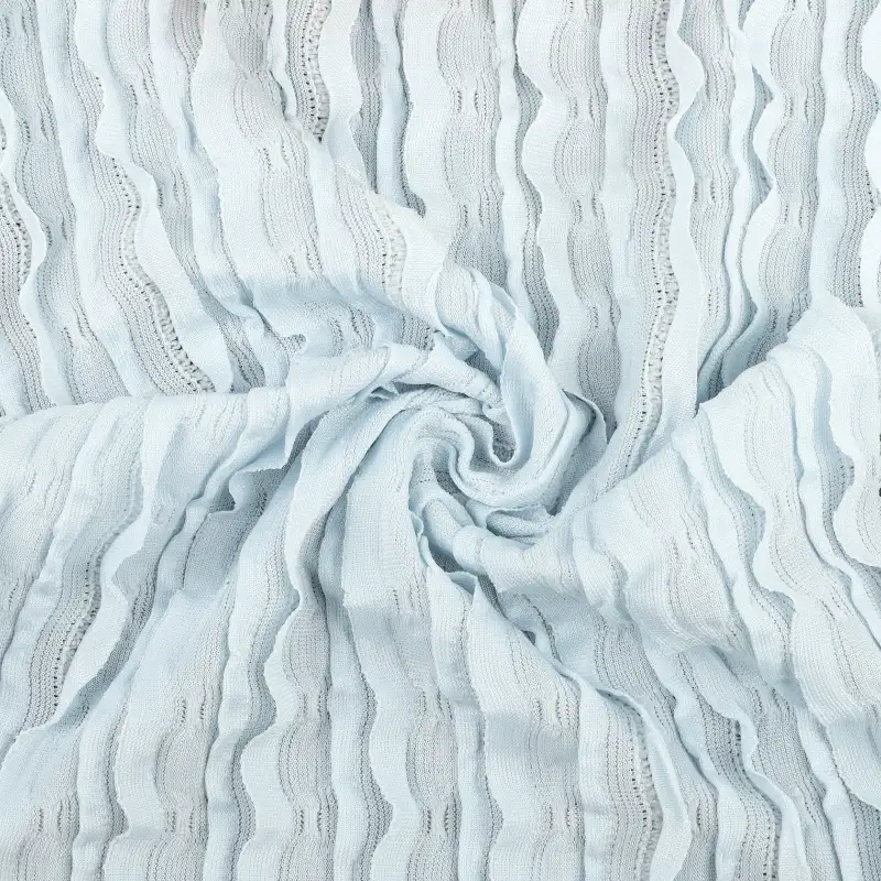 China Fabric for Skirt Jacquard Knit Fabric Polyester Spandex blue color buy from China wholesaler bulk order at wholesale price free worldwide shipping Alibaba