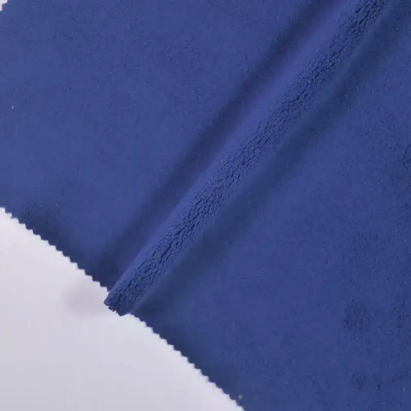 China Fabric for Trench Coat,Open Waistcoat,Open-Front Coat Polar Fleece Knit Fabric Polyester blue color buy from China wholesaler bulk order at wholesale price free worldwide shipping Alibaba