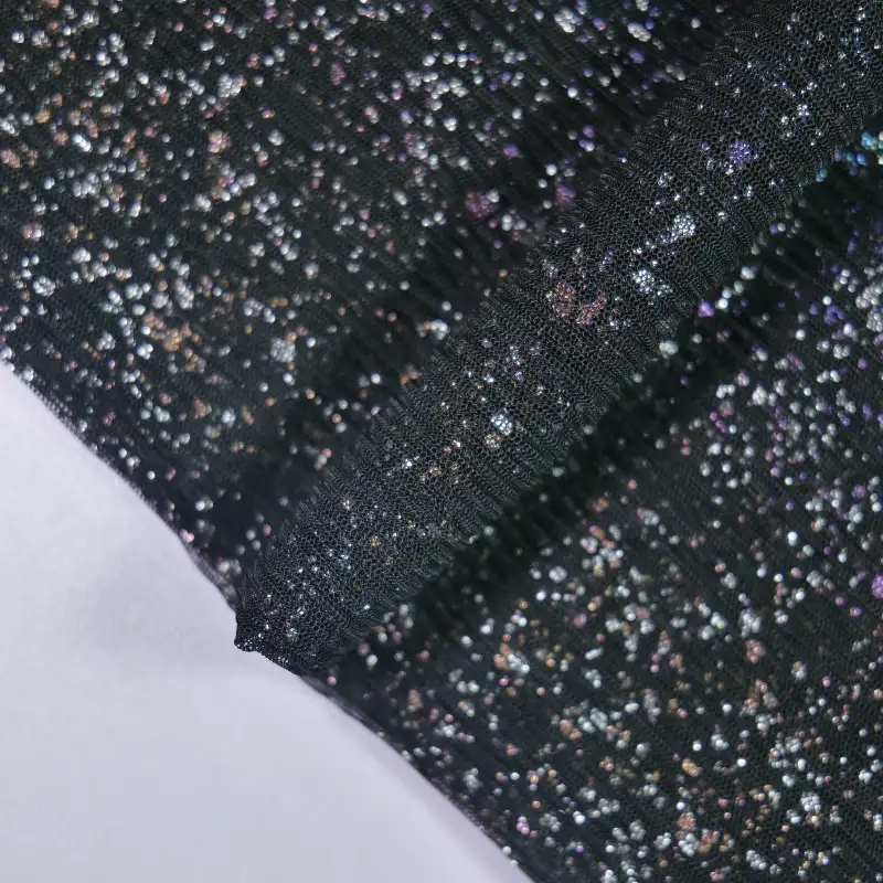 China Fabric for Pants,Skirt Poly Mesh schiffli Knit Fabric Polyester black color buy from China wholesaler bulk order at wholesale price free worldwide shipping Alibaba