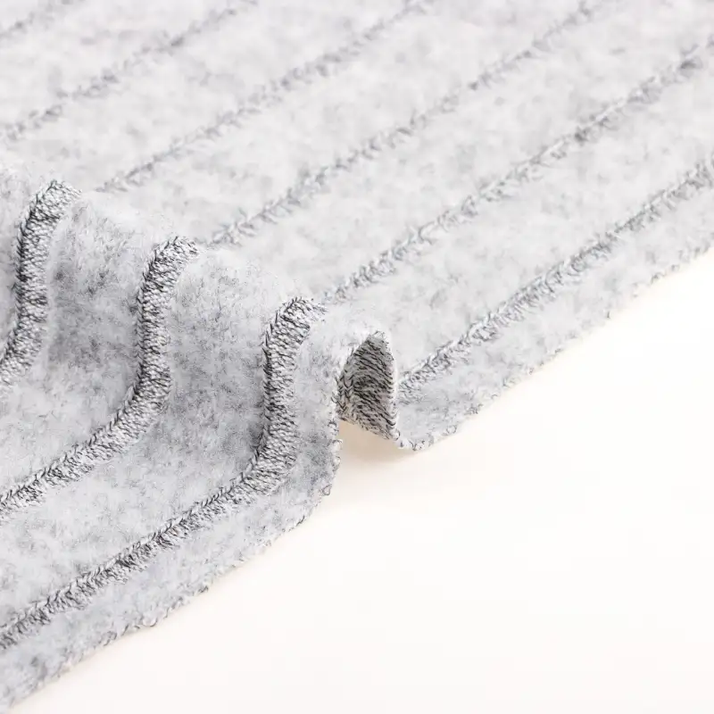 China Fabric for T-Shirt,Men’s Vest (Sweater),Knitted Trousers (Sweater),Skirt (Sweater) Hacci Knit Fabric Polyester Spandex grey-white color buy from China wholesaler bulk order at wholesale price free worldwide shipping Alibaba