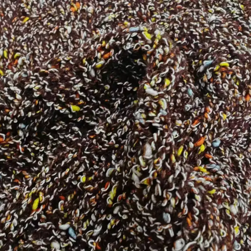 China Yarn for Open Cardigan (Sweater),Full-Zipper Cardigan (Sweater),Half-Zipper Cardigan (Sweater),Shirt Long Sleeve Button (Sweater) Boucle Yarn Fancy Yarn Polyester Acrylic brown，multicolor color buy from China wholesaler bulk order at wholesale price free worldwide shipping Alibaba