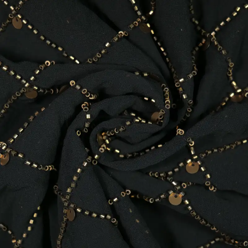 China Fabric for Skirt Chiffon Synthetic Woven Fabric Polyester Black color buy from China wholesaler bulk order at wholesale price free worldwide shipping Alibaba