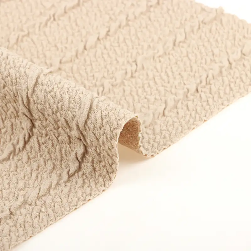 China Fabric for T-Shirt,Men’s Vest (Sweater),Crop Top Pullover (Sweater),Hoodie  (Sweater) Jacquard Knit Fabric Polyester Spandex khaki color buy from China wholesaler bulk order at wholesale price free worldwide shipping Alibaba