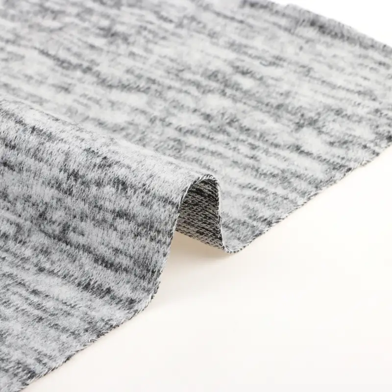 China Fabric for T-Shirt,Men’s Vest (Sweater),Shirt Half Sleeve Zipper (Sweater),Round Neck Pullover (Sweater),Polo T-shirt (Sweater),Skirt (Sweater) Hacci Knit Fabric Rayon Polyester Spandex grey-white color buy from China wholesaler bulk order at wholesale price free worldwide shipping Alibaba