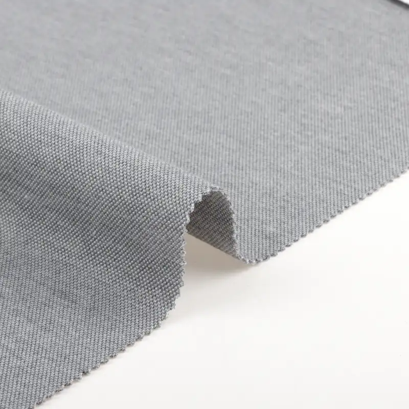 China Fabric for T-Shirt,Polo Shirt,Tank Top,Jogger,Hoodie,Sweatshirt,Drawstring Wide Leg Trousers,Open-Front Coat Pique Knit Fabric Polyester Rayon Spandex Gray color buy from China wholesaler bulk order at wholesale price free worldwide shipping Alibaba