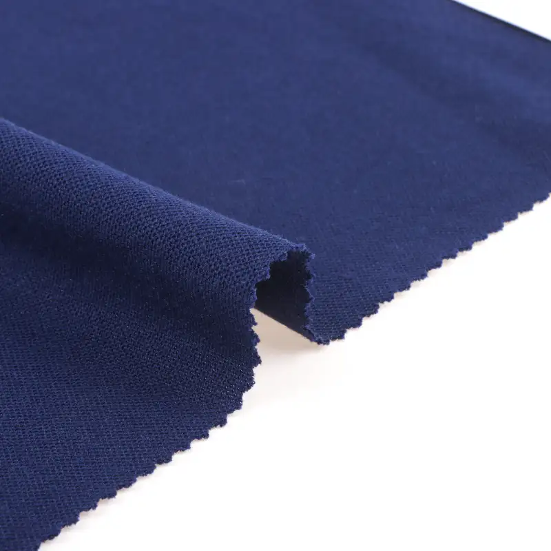 China Fabric for Polo Shirt,T-shirt (Sweater),Tracksuits Pique Knit Fabric Cotton Polyester BLUE color buy from China wholesaler bulk order at wholesale price free worldwide shipping Alibaba