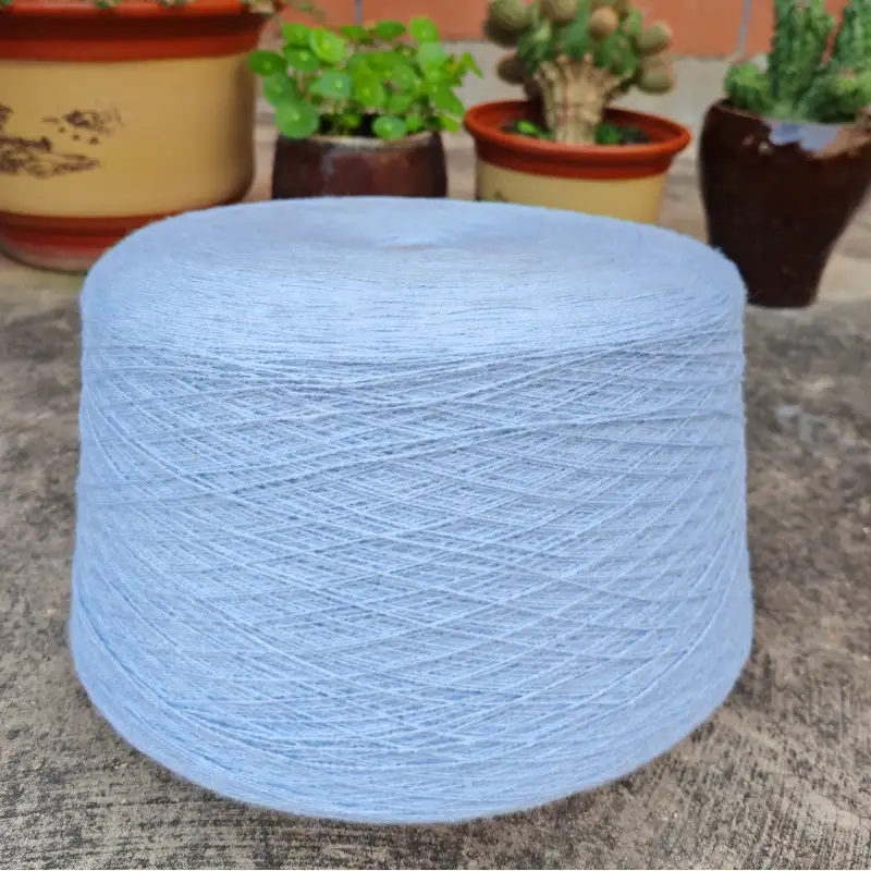 China Yarn for Ladies Vest (Sweater),Men’s Vest (Sweater) Ring Spun Regular Yarn Acrylic Recycled Polyester Light blue color buy from China wholesaler bulk order at wholesale price free worldwide shipping Alibaba