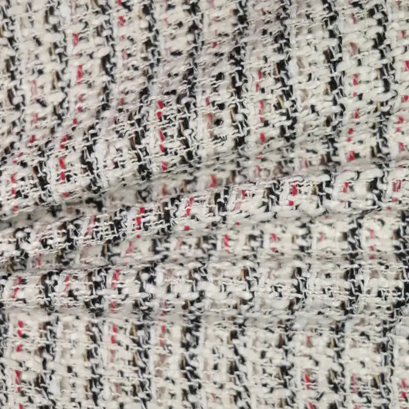 China Fabric for Blazer,Suit,Pleated Midi Skirt,Ladies Long Ruffle A-Line Skirt Chanel-Style Fabric Woolen Polyester Cotton white color buy from China wholesaler bulk order at wholesale price free worldwide shipping Alibaba