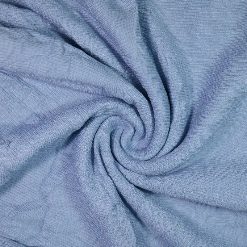 China Fabric for Skirt,Open Cardigan (Sweater),Sleeveless Sundress Rib Knit Fabric Rayon Spandex blue color buy from China wholesaler bulk order at wholesale price free worldwide shipping Alibaba