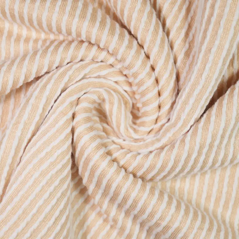 China Fabric for Shirt,Open Cardigan (Sweater),Half-Zipper Cardigan (Sweater),Round Neck Pullover (Sweater) Jacquard Knit Fabric Polyester Rayon Spandex orange white color buy from China wholesaler bulk order at wholesale price free worldwide shipping Alibaba