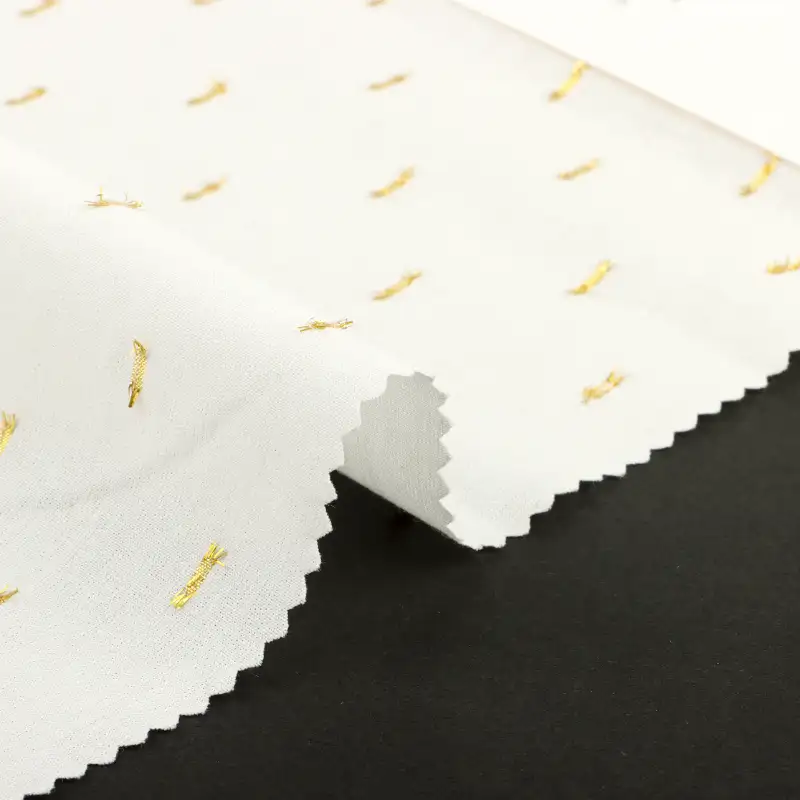 China Fabric for Shirt,Blouse,Skirt,Kids Short Sleeve Peter Pan Collar Pleated Dress CVC Yarn Dye Woven Blended Fabric Cotton Polyester WHITE color buy from China wholesaler bulk order at wholesale price free worldwide shipping Alibaba